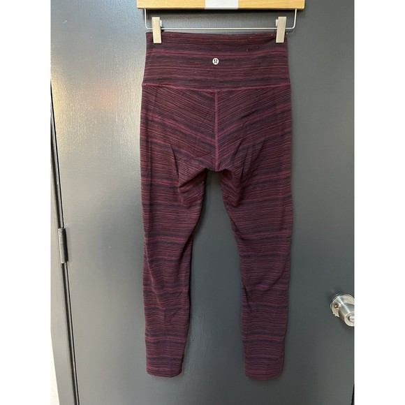 Lululemon high times pant Sz 6  burgendy striped - Picture 3 of 5